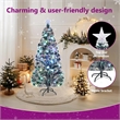 Bowery Hill Christmas Tree Green and White Fiber optic Steel PVC 5 ft