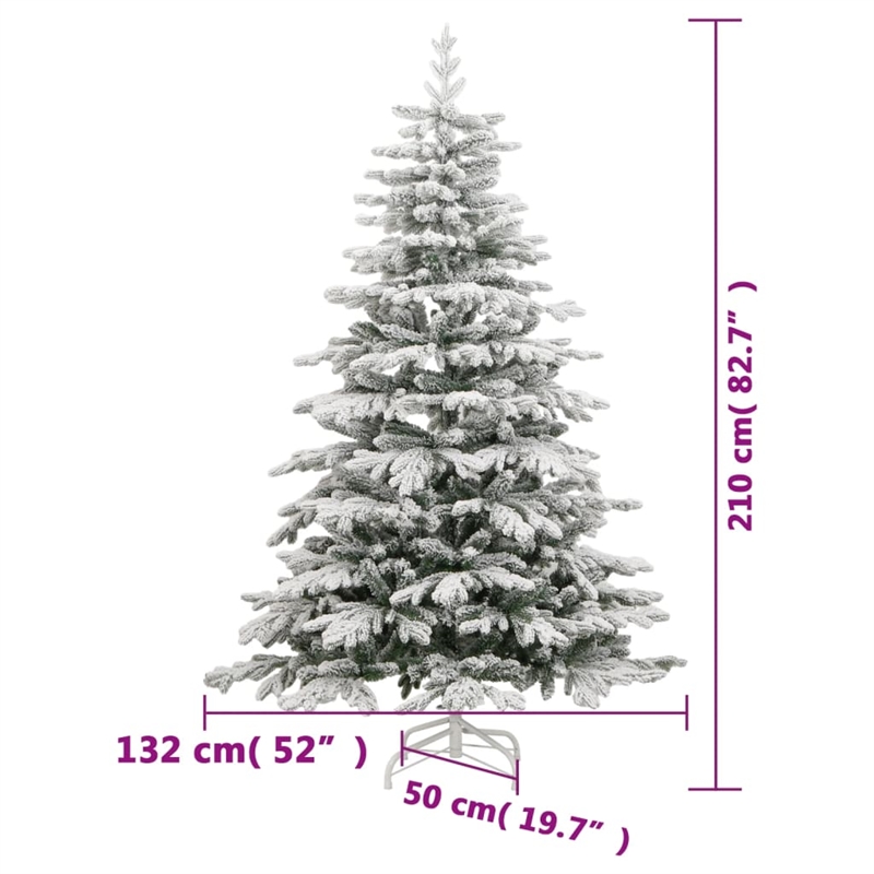 Bowery Hill Artificial Hinged Christmas Tree 300 LEDs and Flocked Snow 82.7