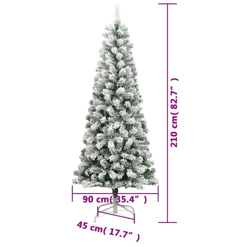 Bowery Hill Artificial Hinged Christmas Tree 300 LEDs and Flocked Snow 82.7