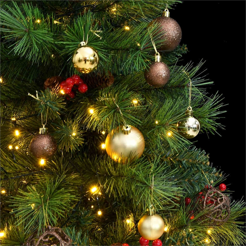 Bowery Hill Artificial Hinged Christmas Tree Green PVC PE iron 4.9 feet