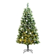 Bowery Hill Artificial Hinged Christmas Tree Green PVC Medium Foldable