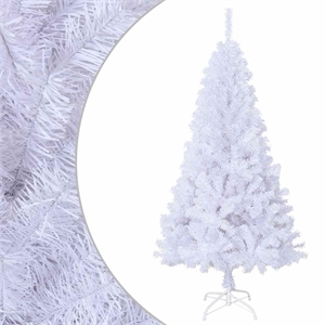 Bowery Hill Contemporary Artificial Christmas Tree White PVC Steel 59.1&quot