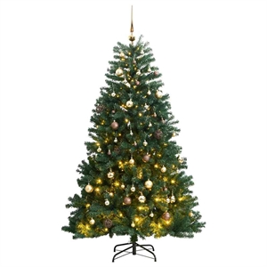 Bowery Hill Artificial Hinged Christmas Tree 300 LEDs and Ball Set 70.9&quot