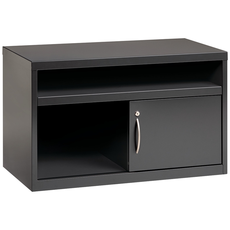 Bowery Hill 36-inch Wide Low Metal Credenza with Sliding Door Charcoal