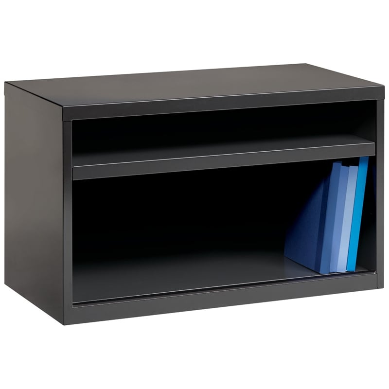Bowery Hill 36-inch Wide Low Metal Credenza with Shelves Charcoal