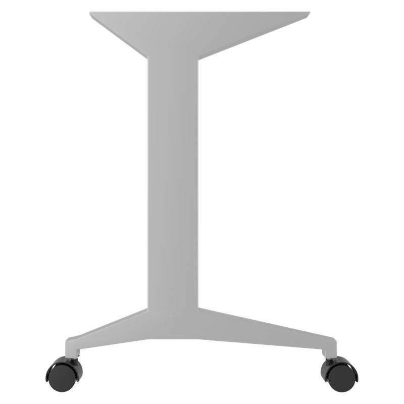 Bowery Hill Modern Metal T-Leg Table Desk in Arctic Silver/Weathered Charcoal