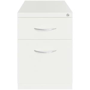 Bowery Hill 20&quot D Metal Mobile Pedestal File Cabinet 2 Drawer Box-File White