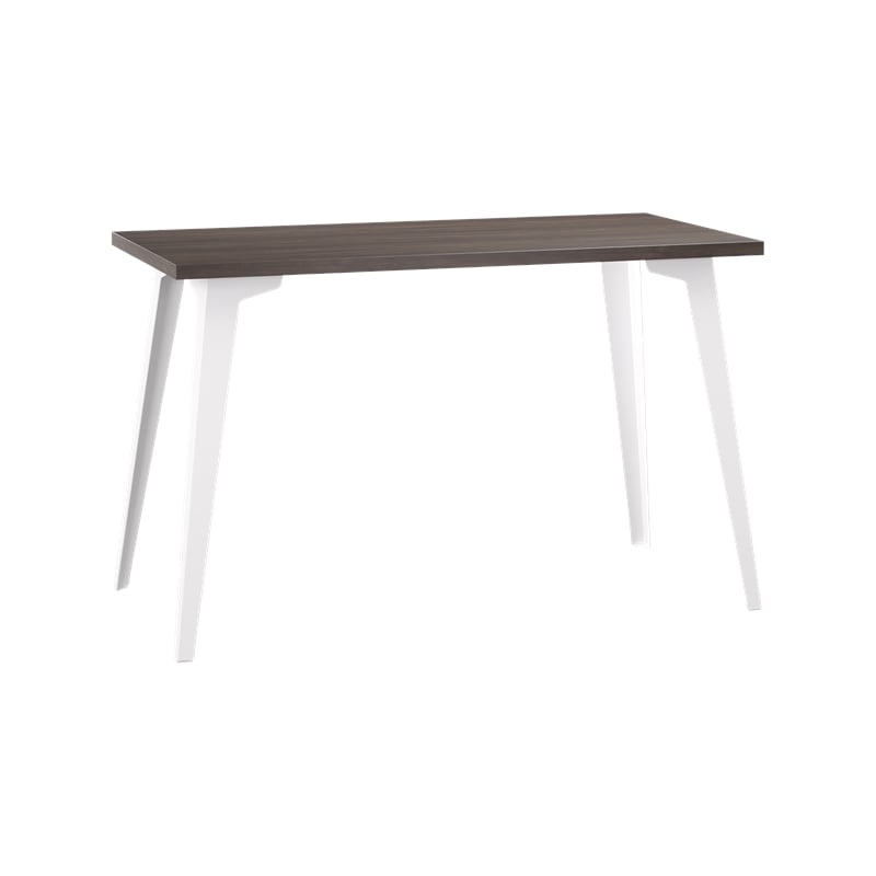 Bowery Hill Set of Black Mesh Back Chair and Desk in Alpine White / Trail Walnut