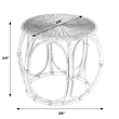 Bowery Hill Set of 2 Woven Rattan Round End Table and Rattan Chair in Natural
