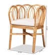 Bowery Hill Set of 2 Woven Rattan Round End Table and Rattan Chair in Natural