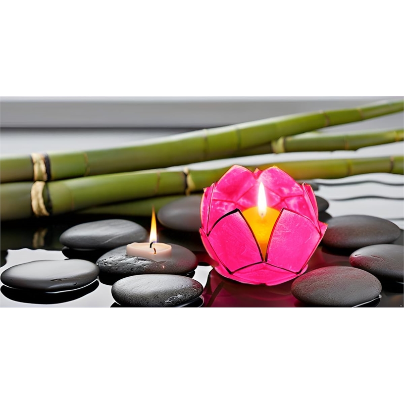 Bowery Hill Handcrafted Blooming Lotus Capiz Shell Tea Light Holder in Pink