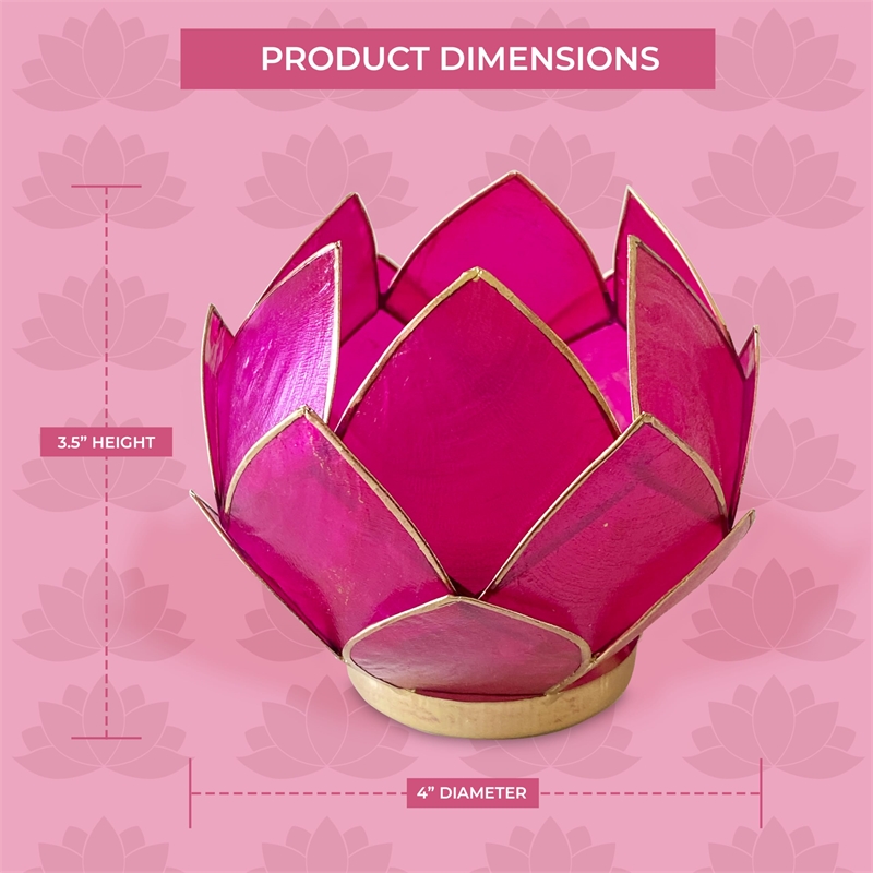 Bowery Hill Handcrafted Blooming Lotus Capiz Shell Tea Light Holder in Pink