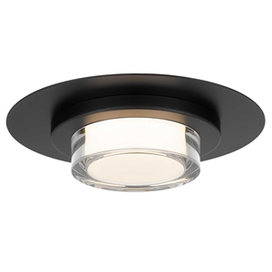 Bowery Hill Round 12-inch Stainless Steel LED Outdoor Flush Mount in Black