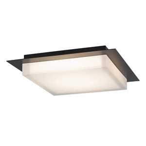 Bowery Hill Modern 14-inch Stainless Steel LED Outdoor Flush Mount in Black