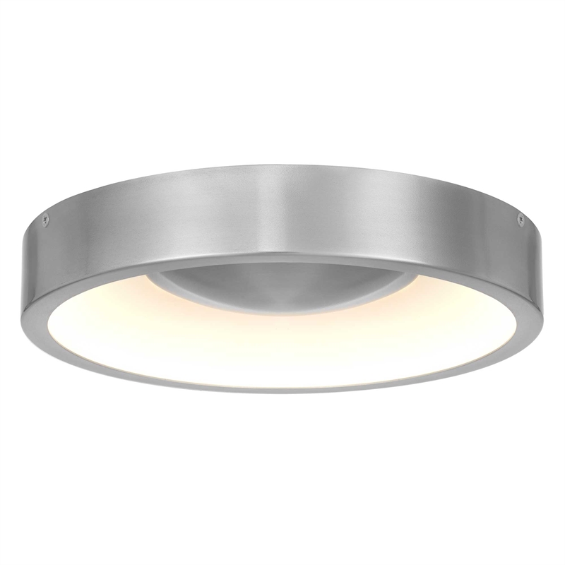 Bowery Hill Modern Aluminum 11-inch LED Outdoor Flush Mount in Silver