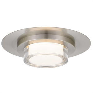 Bowery Hill Modern Round 12-inch Brushed Stainless Steel LED Outdoor Flush Mount