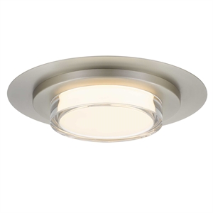 Bowery Hill Modern Round 16-inch Brushed Stainless Steel LED Outdoor Flush Mount