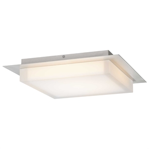 Bowery Hill Modern Stainless Steel 14-inch LED Outdoor Flush Mount in Silver