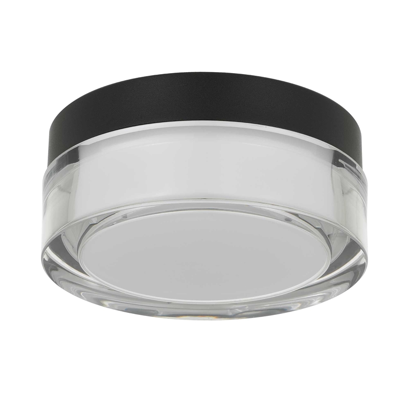 Bowery Hill Modern 6-inch LED Stainless Steel Outdoor Flush Mount in Black