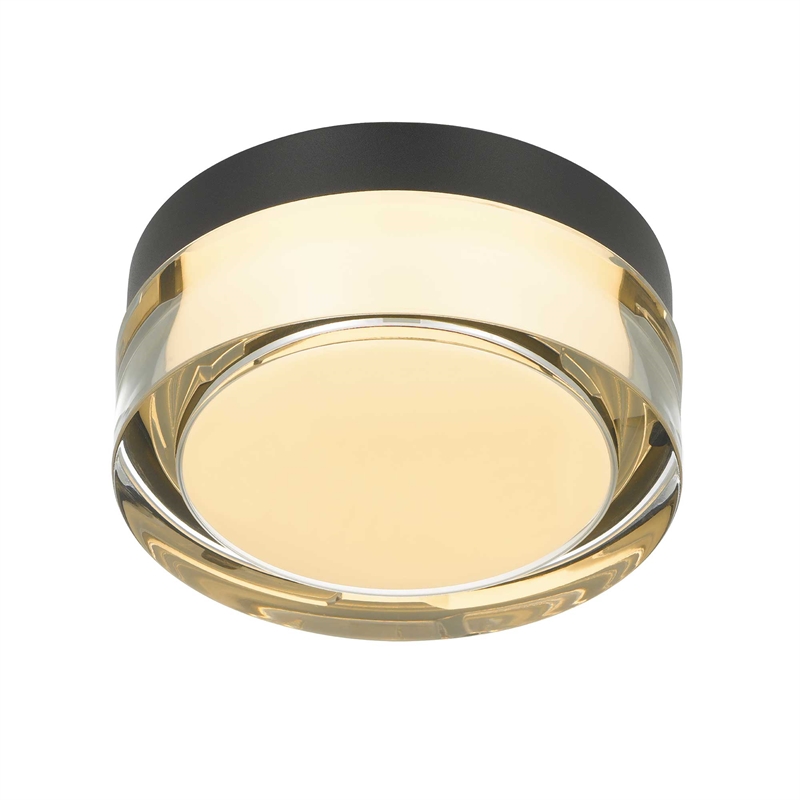 Bowery Hill Modern 6-inch LED Stainless Steel Outdoor Flush Mount in Black