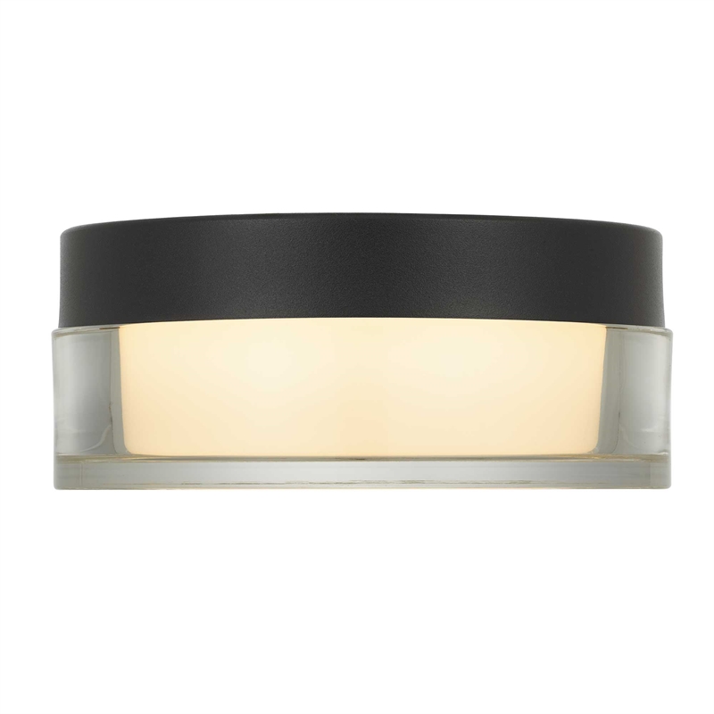 Bowery Hill Modern 6-inch LED Stainless Steel Outdoor Flush Mount in Black