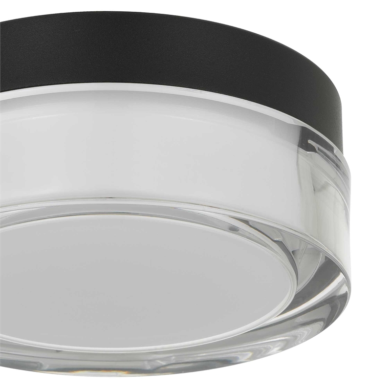 Bowery Hill Modern 6-inch LED Stainless Steel Outdoor Flush Mount in Black
