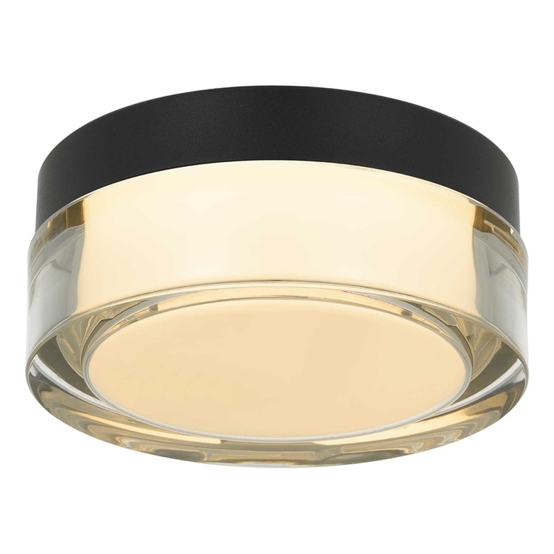 Bowery Hill Modern 6-inch LED Stainless Steel Outdoor Flush Mount in Black
