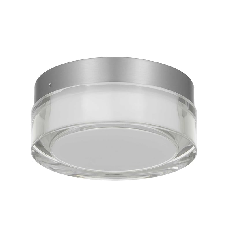 Bowery Hill Modern Stainless Steel 6-inch LED Outdoor Flush Mount in Silver