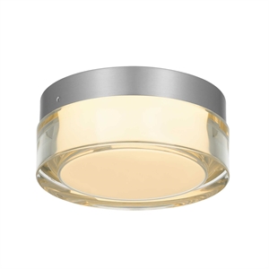 Bowery Hill Modern Stainless Steel 6-inch LED Outdoor Flush Mount in Silver