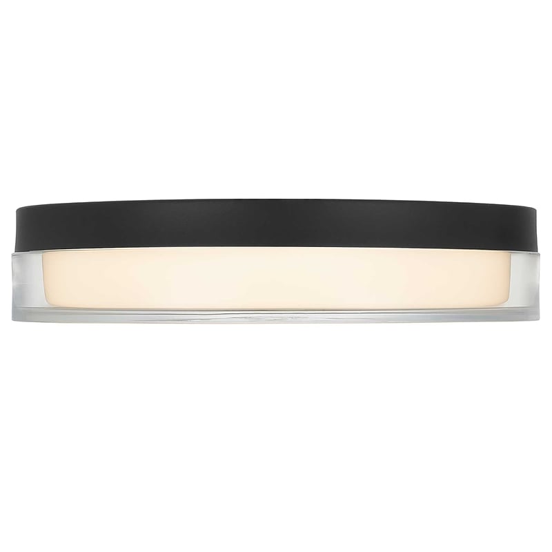 Bowery Hill Modern Stainless Steel 12-inch LED Outdoor Flush Mount in Black