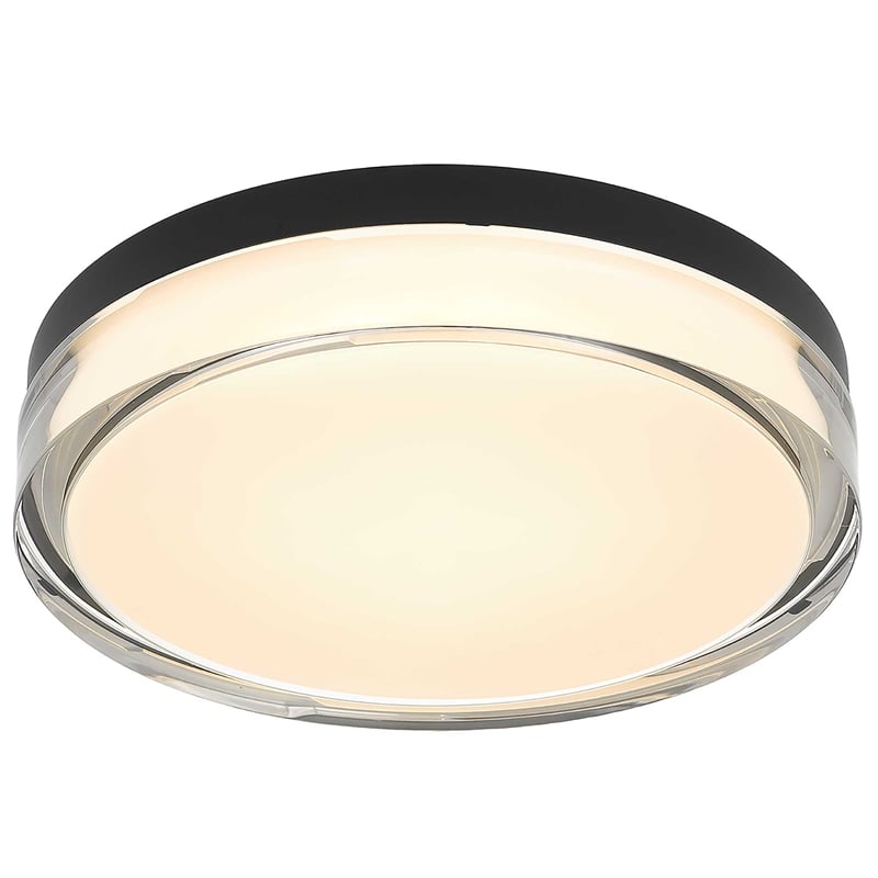 Bowery Hill Modern Stainless Steel 12-inch LED Outdoor Flush Mount in Black