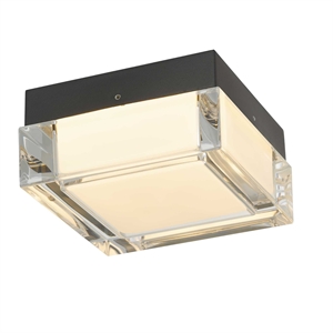 Bowery Hill Modern Stainless Steel 5-inch LED Outdoor Flush Mount in Black
