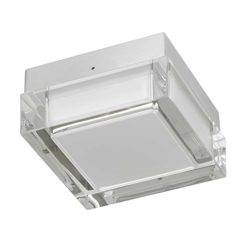 Bowery Hill Modern Stainless Steel 5-inch LED Outdoor Flush Mount in Silver