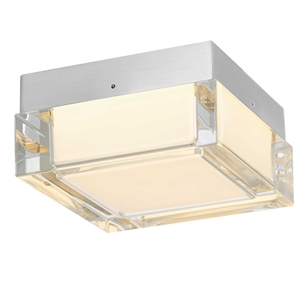 Bowery Hill Modern Stainless Steel 5-inch LED Outdoor Flush Mount in Silver