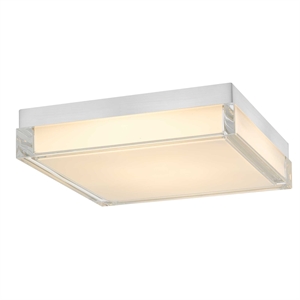 Bowery Hill Modern Stainless Steel 11-inch LED Outdoor Flush Mount in Silver