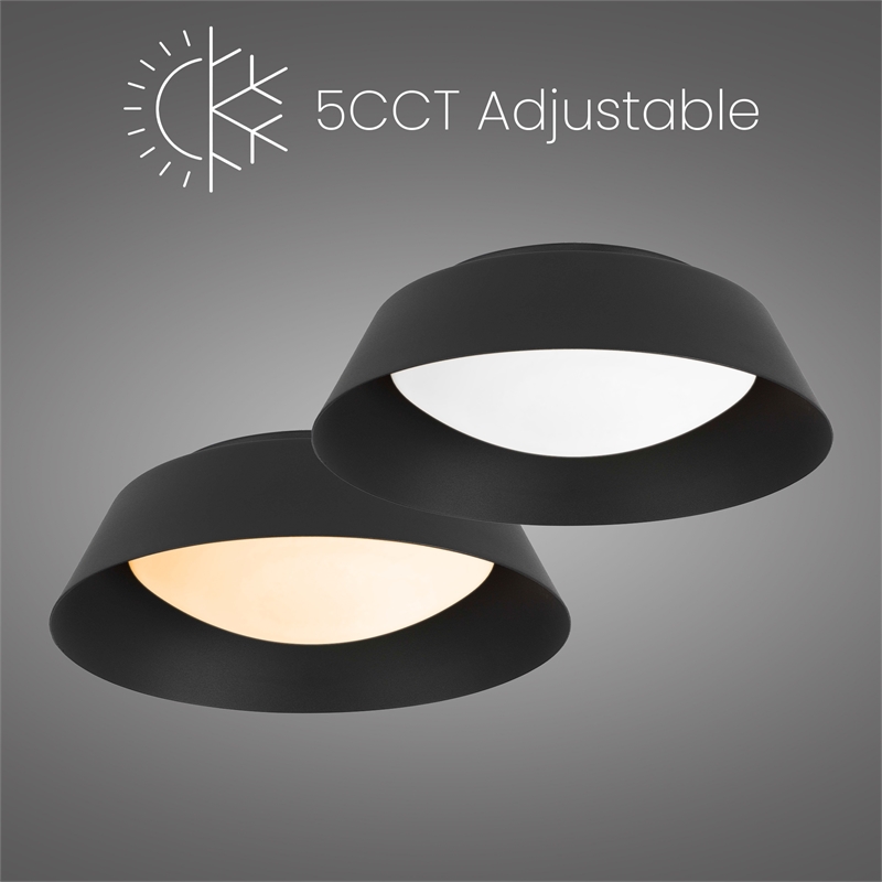Bowery Hill Modern Aluminum Black 11-inch LED Outdoor Flush Mount