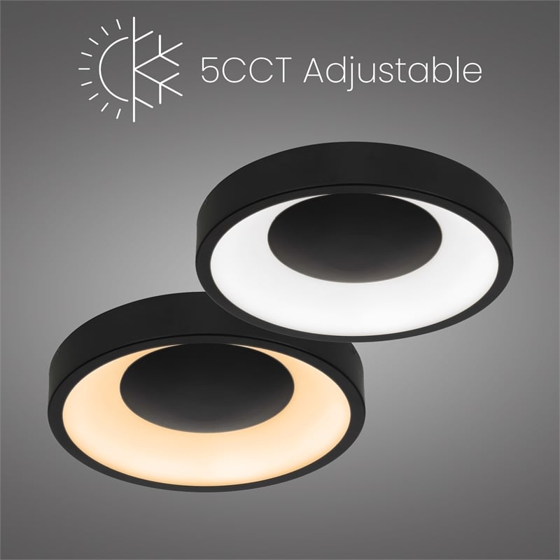 Bowery Hill Modern Aluminum Black 14-inch LED Outdoor Flush Mount