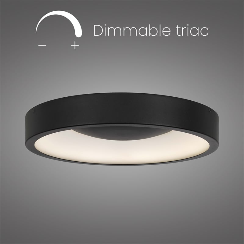 Bowery Hill Modern Aluminum Black 14-inch LED Outdoor Flush Mount
