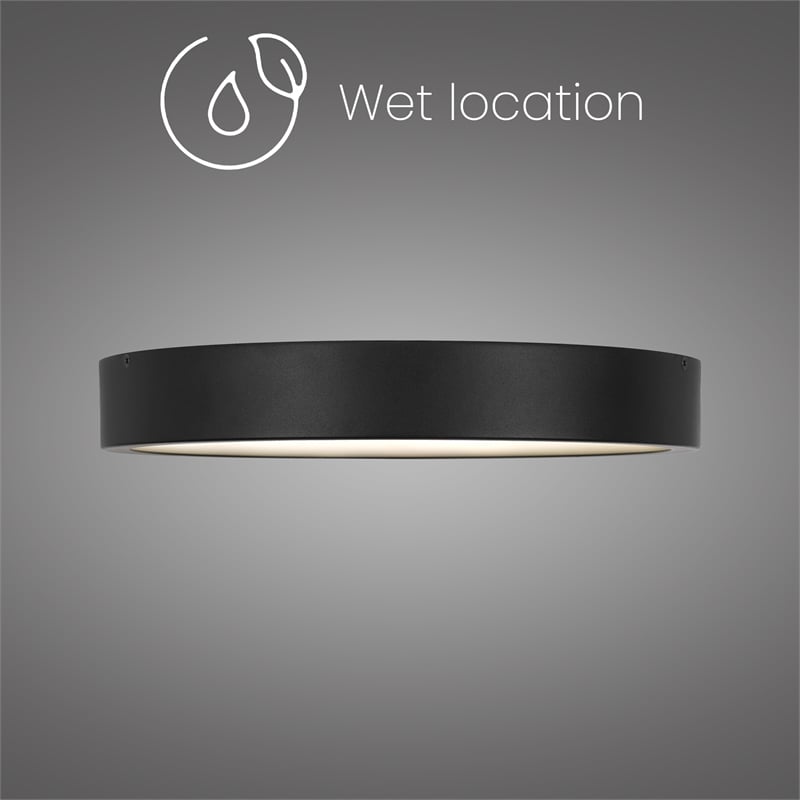 Bowery Hill Modern Aluminum Black 14-inch LED Outdoor Flush Mount