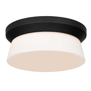Bowery Hill Modern Aluminum 11-inch LED Outdoor Flush Mount in Black