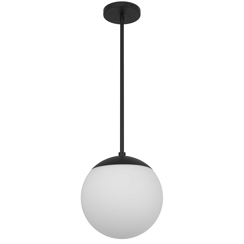 Bowery Hill Modern Aluminum 10-inch LED Outdoor Pendant in Black