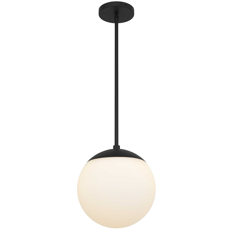 Bowery Hill Modern Aluminum 10-inch LED Outdoor Pendant in Black