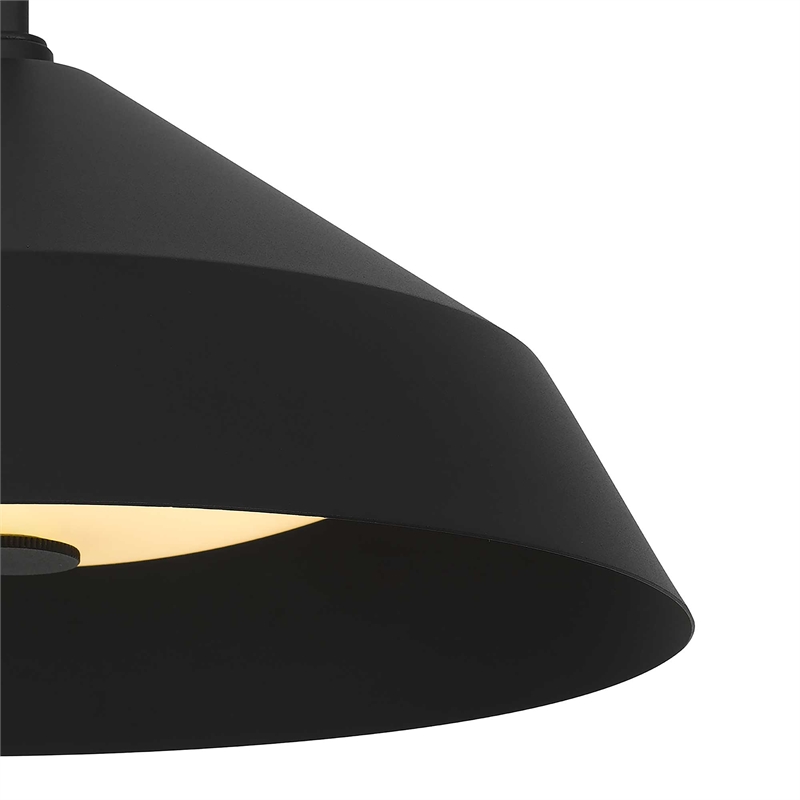 Bowery Hill Modern Aluminum 14-inch LED Outdoor Pendant in Black