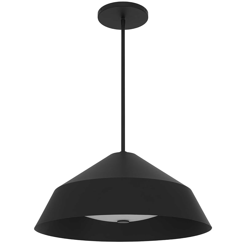 Bowery Hill Modern Aluminum 22-inch LED Outdoor Pendant in Black