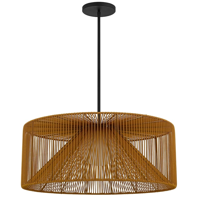 Bowery Hill Modern Aluminum 30-inch LED Outdoor Pendant in Black