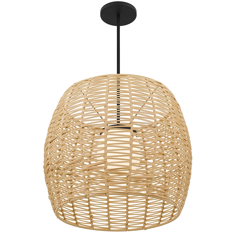 Bowery Hill Modern Aluminum 24-inch LED Outdoor Pendant in Black