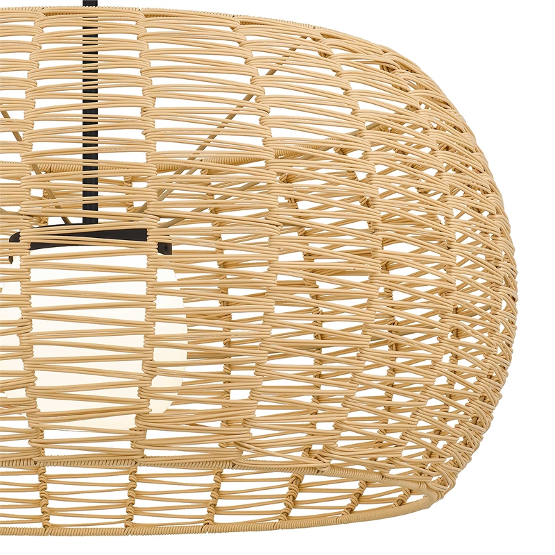 Bowery Hill Modern Aluminum 32-inch LED Outdoor Pendant in Black