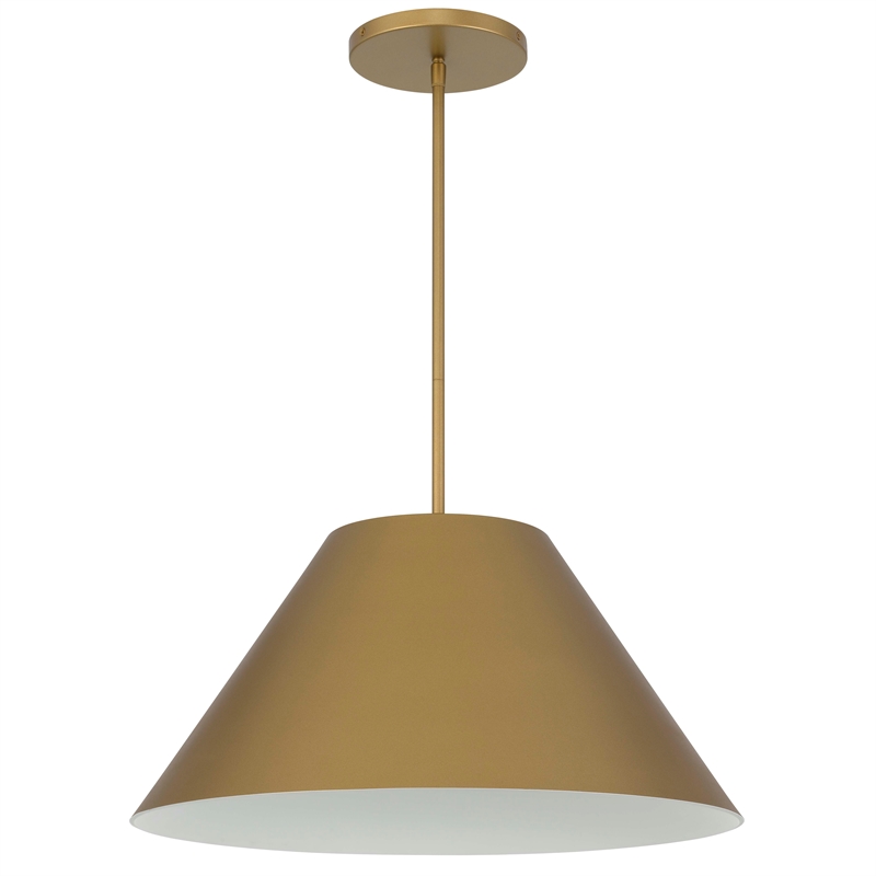 Bowery Hill Modern Aluminum 22-inch LED Outdoor Pendant in Brass