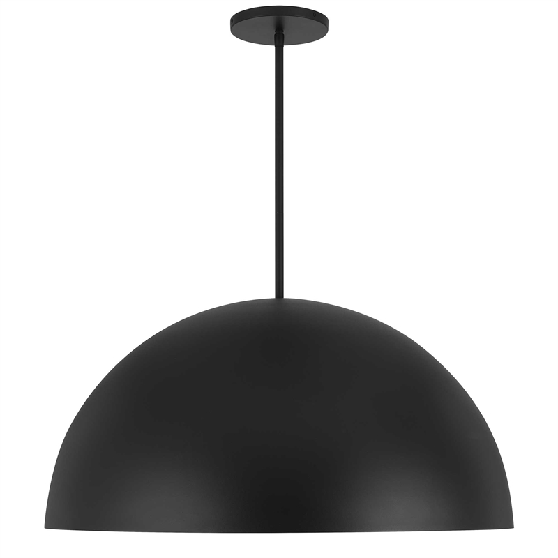 Bowery Hill Modern Aluminum Half 32-inch LED Outdoor Pendant in Black