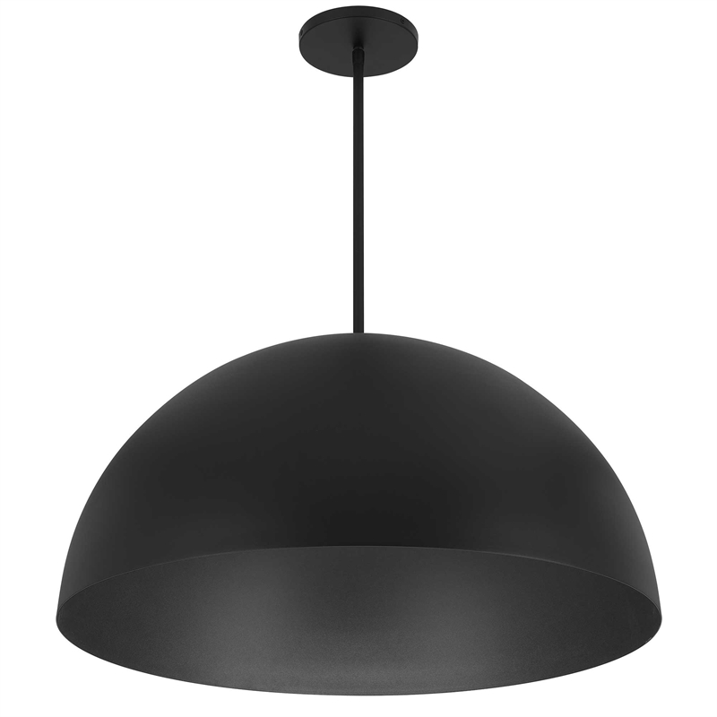 Bowery Hill Modern Aluminum Half 32-inch LED Outdoor Pendant in Black